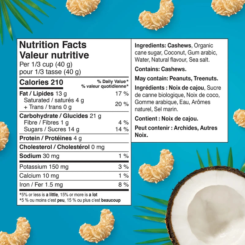 Handfuel Coconut Cashews, Hand Roasted Snack, 150 Grams