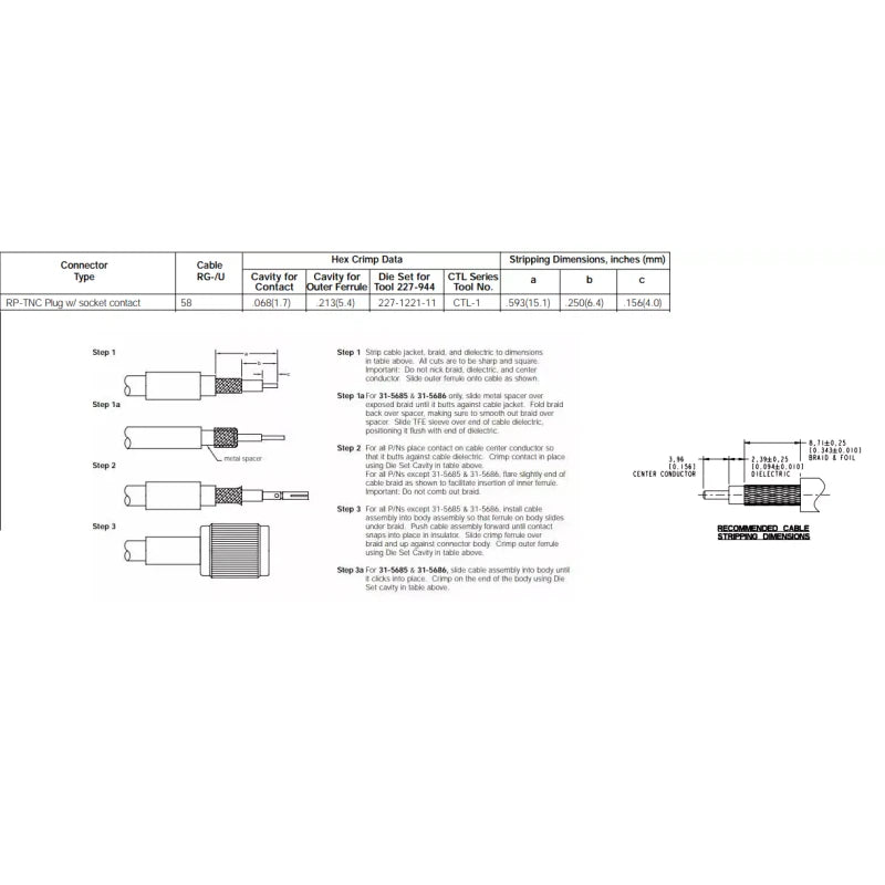 AMPHENOL GM BACK UP TRAILER CAMERA VIDEO CABLE REPAIR END 031-14693 84876818