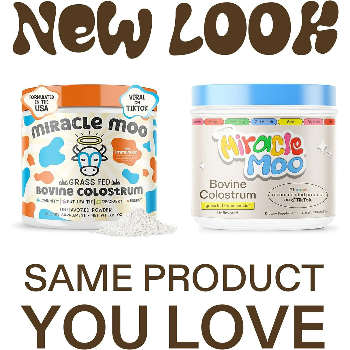 3 Pack Colostrum Supplement for Gut Health, Hair Growth, Beauty and Immune Support - Easy to Mix Grass Fed Bovine Powder - Highest IgG Plus ImmunoLin, Unflavored 60 Servings