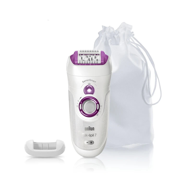 Braun Silk-Epil 7 7-700 SensoSmart Cordless Wet and Dry Epilator with 3 Extras, Pink