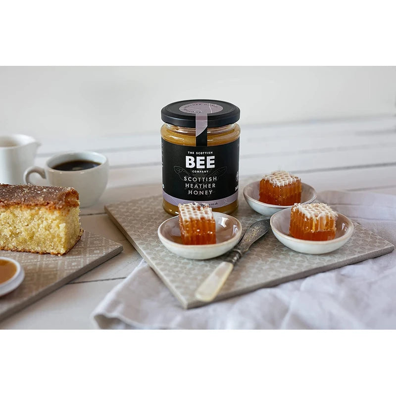 Scottish Heather Honey from The Scottish Bee Company 340g - Natural, Sweet, Soft Set Honey Made in the UK