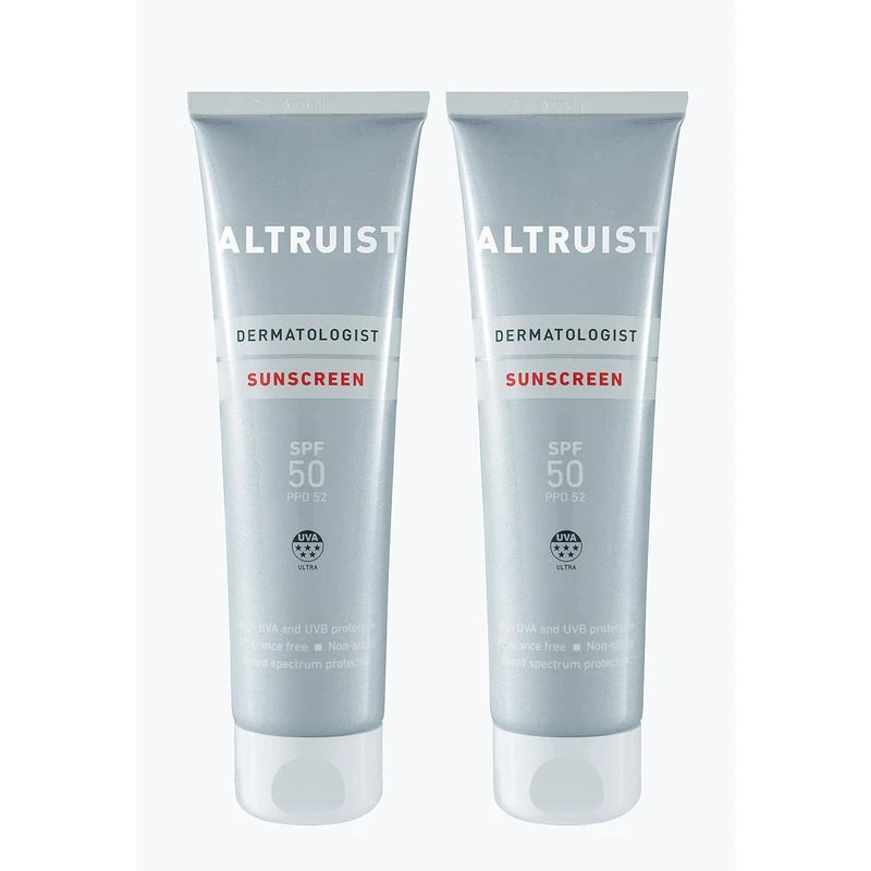 ALTRUIST. Dermatologist Sunscreen SPF 50 – Superior 5-star UVA protection by Dr Andrew Birnie, suitable for sensitive skin - 2 Count ( Pack of 1)