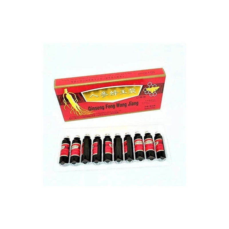 GinSen (Original) 3 Boxes Ginseng Royal Jelly Oral Liquid, Red Panax Ginseng & Royal Jelly Improves Stamina, Memory, Focus, Clarity, Immunity & Energy Support,(3x10x10ml)