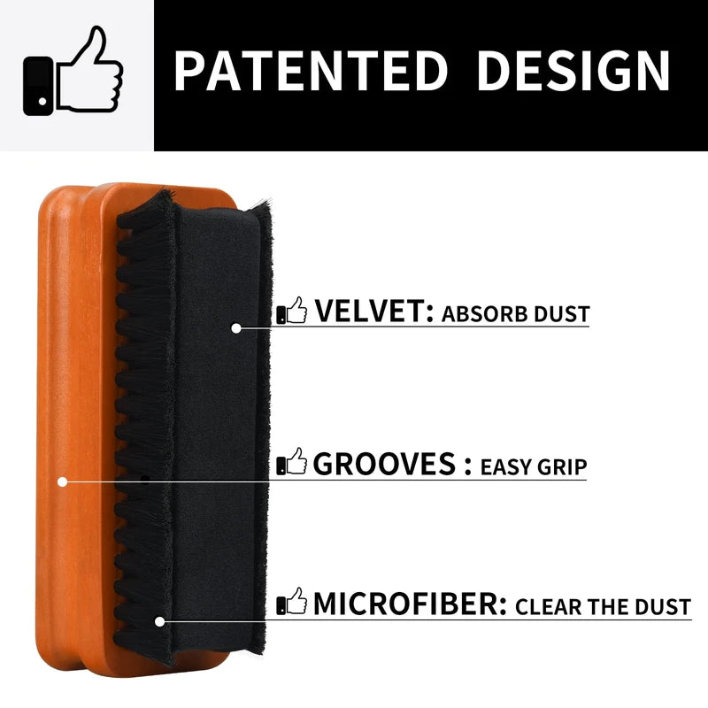 4in1 Vinyl Record Cleaner Kit, Vinyl Records Cleaning Kit for Records Albums, Includes 2in1 Velvet & Microfiber Brush, Cleaning Liquid, Duster & Turntable Stylus Brush