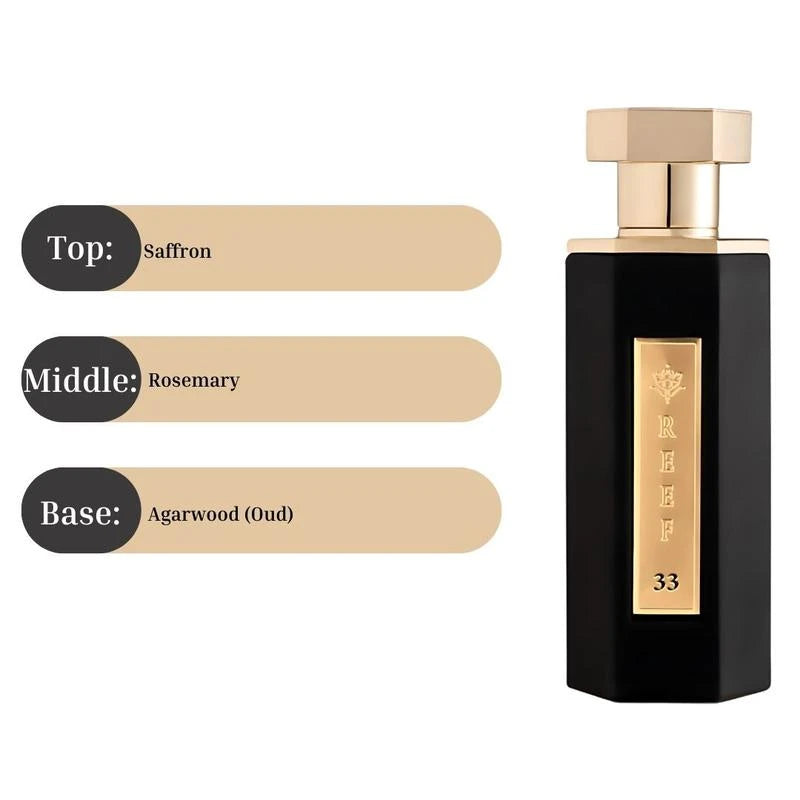 Reef 33 - EDP Spray 100ML (3.4 OZ) By Reef Perfumes | Long Lasting & Luxurious Fragrance.
