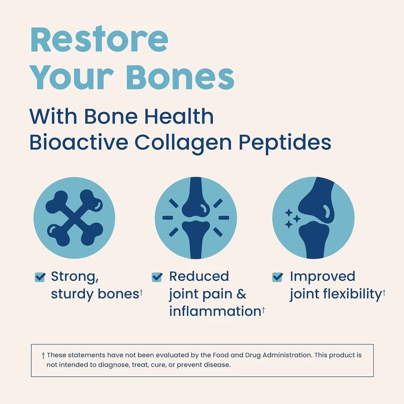 NativePath Bone Health Collagen Peptides, Type 1 & 3 Peptides, with Fortibone and Verisol, 7.9 Ounce, 30 Servings