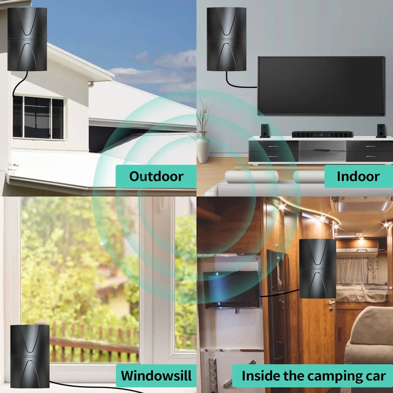 2024 Updated Amplified TV Antenna,1000 Miles Range Indoor/Outdoor Antenna for Smart TV and All Older TV's,Digital TV Antenna with Thick Coaxial Cable and Amplifier