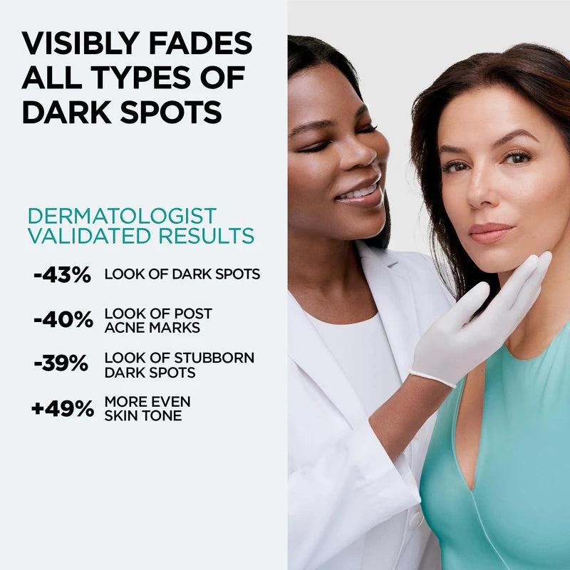 L'Oréal Paris Bright Reveal Dark Spot Face Serum, with 12% Niacinamide + Ferulic + Amino Sulfonic Acids, Reduces the Look of Stubborn Dark Spots, For All Skin Tones, Skincare, 30mL