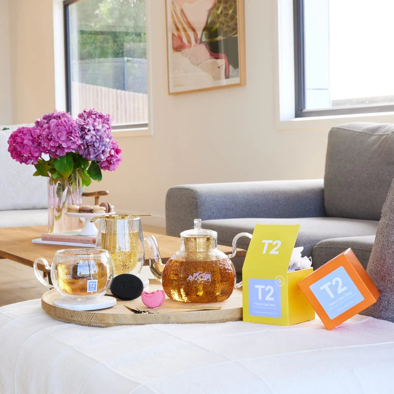 T2 Tea French Earl Grey Black Tea Bags in Box, 25-count