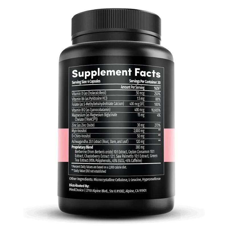 MEDCHOICE 14-in-1 Inositol Supplement Support for Women - 40:1 Myo-Inositol & D-Chiro Inositol Powder Womens Supplement, Pack of 1 - Specification: Default