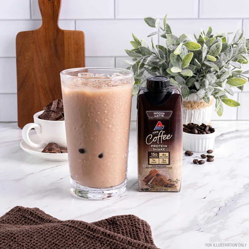 Atkins Atkins Mocha Latte Iced Coffee Protein Shake, 15g Protein, Low Glycemic, 4g Net Carb, 1g Sugar, Keto Friendly