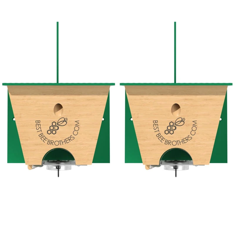 Best Bee Brothers Best Bee Brother Turbo Trap 2.0, Professional-Grade Carpenter Bee Trap for Outside with Bee Vault, Large Viewport & Spring-Loaded Door, 4.1 W x 4.8 H x 5.9 D (2 Pack)