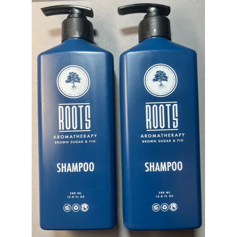 Roots 2 Bottles ROOTS Aromatherapy SHAMPOO Brown Sugar & Fig 12.8 oz Each
