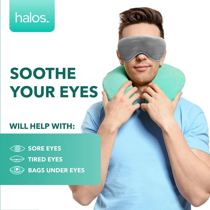 myhalos Microwave Activated Warm Eye Compress for Dry Eyes, Blepharitis & Stye Eye Treatment - Heated Eye Masks for Dry Eyes - Dry Eye Therapy Mask & Eye Compress Moist Heat Delivers Warm Compress for Eyes