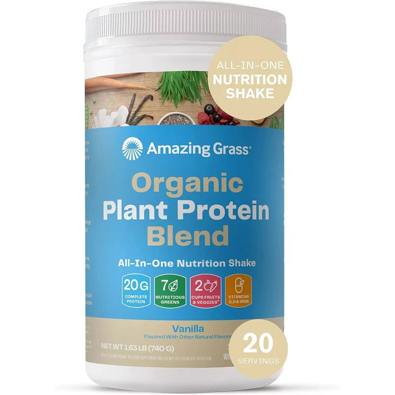 Amazing Grass - Organic Vegan Plant Based Protein - CHOOSE SIZE & FLAVOR - 11 Servs - Vanilla