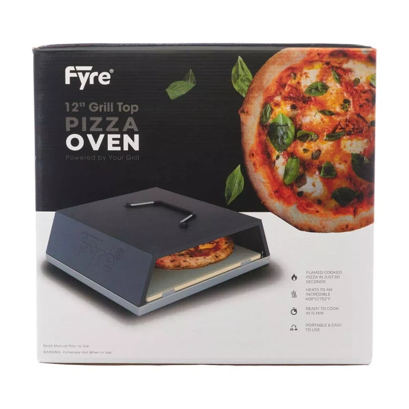 Fyre 12" Grill Top Pizza Oven Portable & Easy To Use, Flame Cooked in 60 Seconds