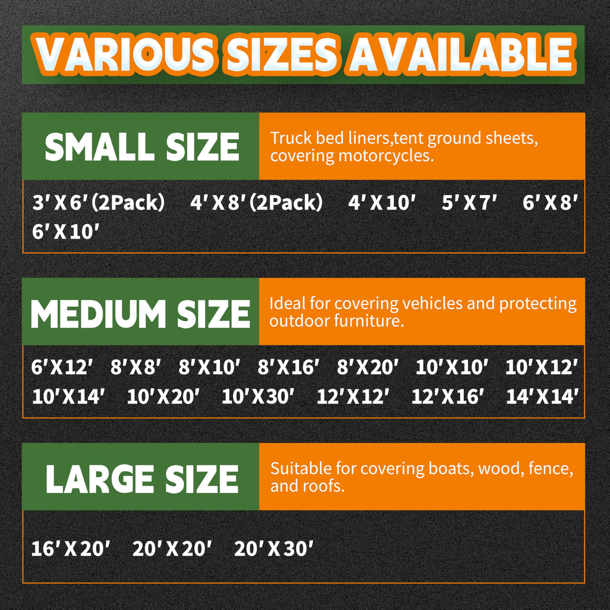 RAINDEWAY Tarps 8x8 Feet Tarp Waterproof,7Mil Thick,Finished Size,UV Resistant,Multipurpose Poly Tarp Cover with Metal Grommets and Reinforced Edges,White Tarps