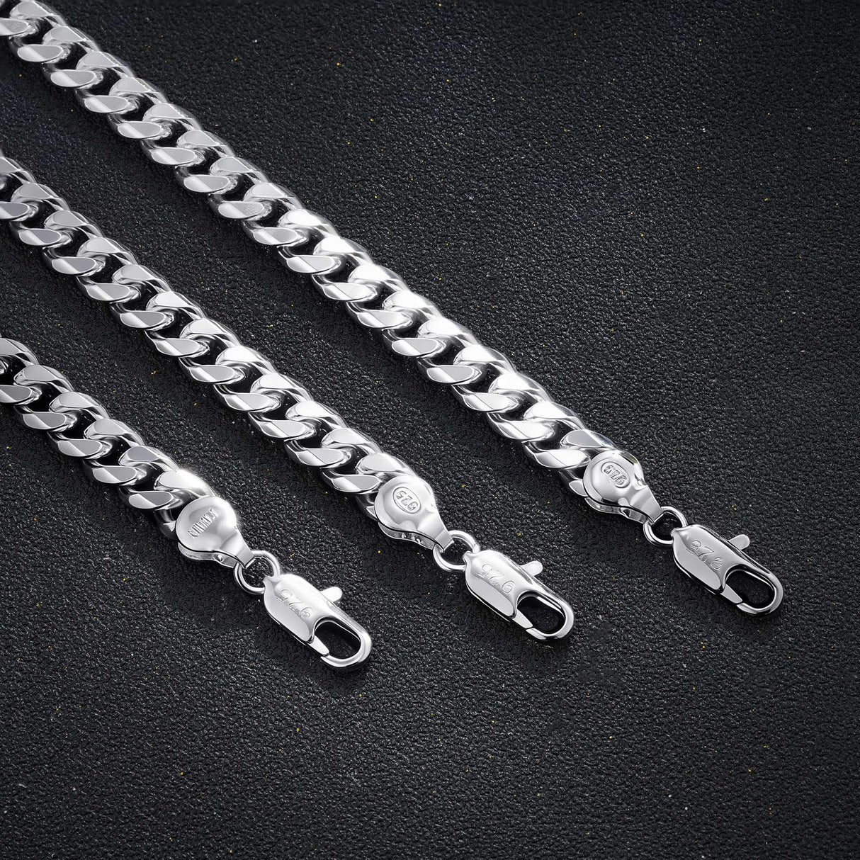 HIMSTORY Silver Bracelet for Men, 7mm 925 Sterling Silver Cuban Link Bracelet Diamond Cut Silver Bracelets Jewelry Gifts for Boyfriend Husband(8.5 Inches)