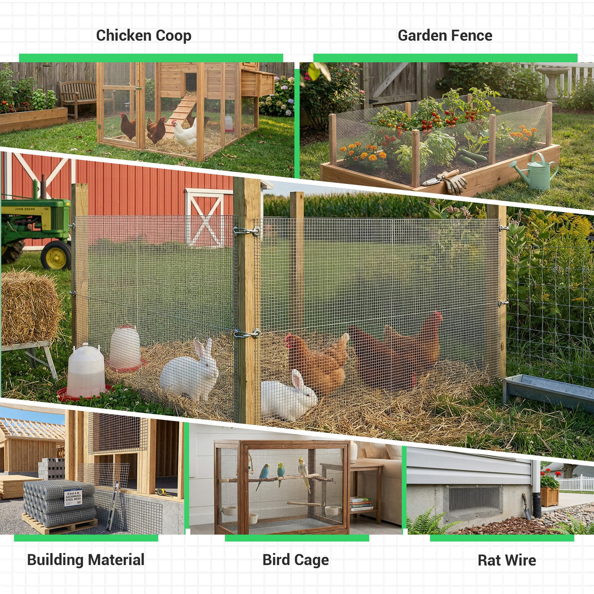 Land Guard Hardware Cloth 1/2 Inch 48inx100.1ft 19 Gauge Square Chicken Wire Fence Mesh Roll Raised Garden Bed Plant Supports Poultry Netting Cage Snake Fence…