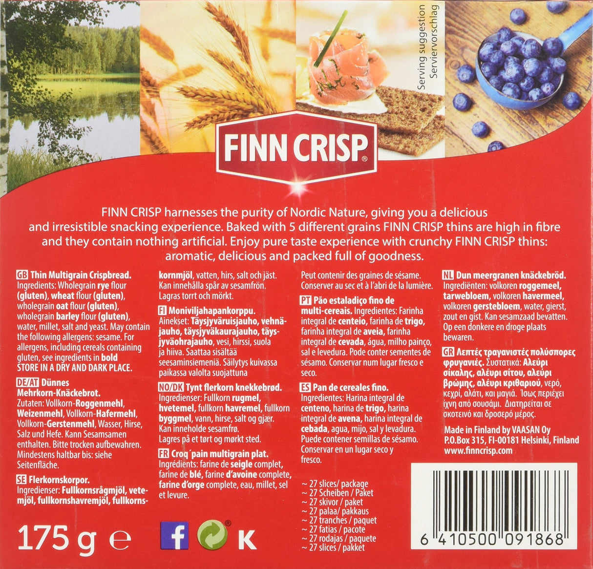 Finn Crisp Biscote Pan Thin Multigrain - 175 g