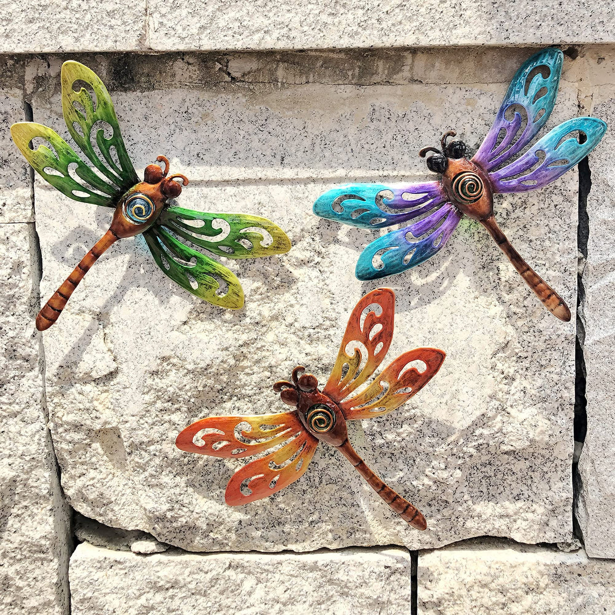 BVLFOOK Metal Dragonfly Wall Art, Metal Indoor Outdoor Fence Wall Decor