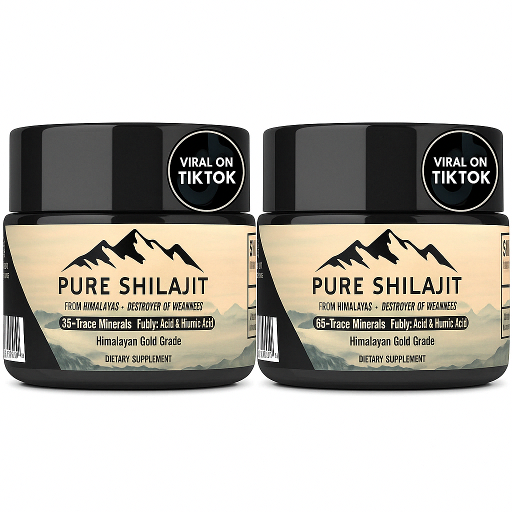 2 Pack Pure Shilajit Himalayan Resin for Men and Women, Organic Natural Supplement with 85+ Trace Minerals + Humic Acid, High Potency Providing Energy, Strength & Immunity (30g New)