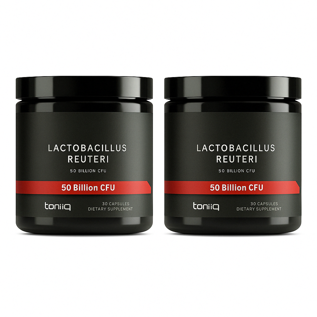 2 Pack Toniiq 50 Billion CFU Lactobacillus Reuteri Probiotic 50mg per Serving - L Reuteri Probiotics - Highest CFU Count Lactobacillus Reuteri Probiotic - 60 Vegetarian Capsules - 60 Servings