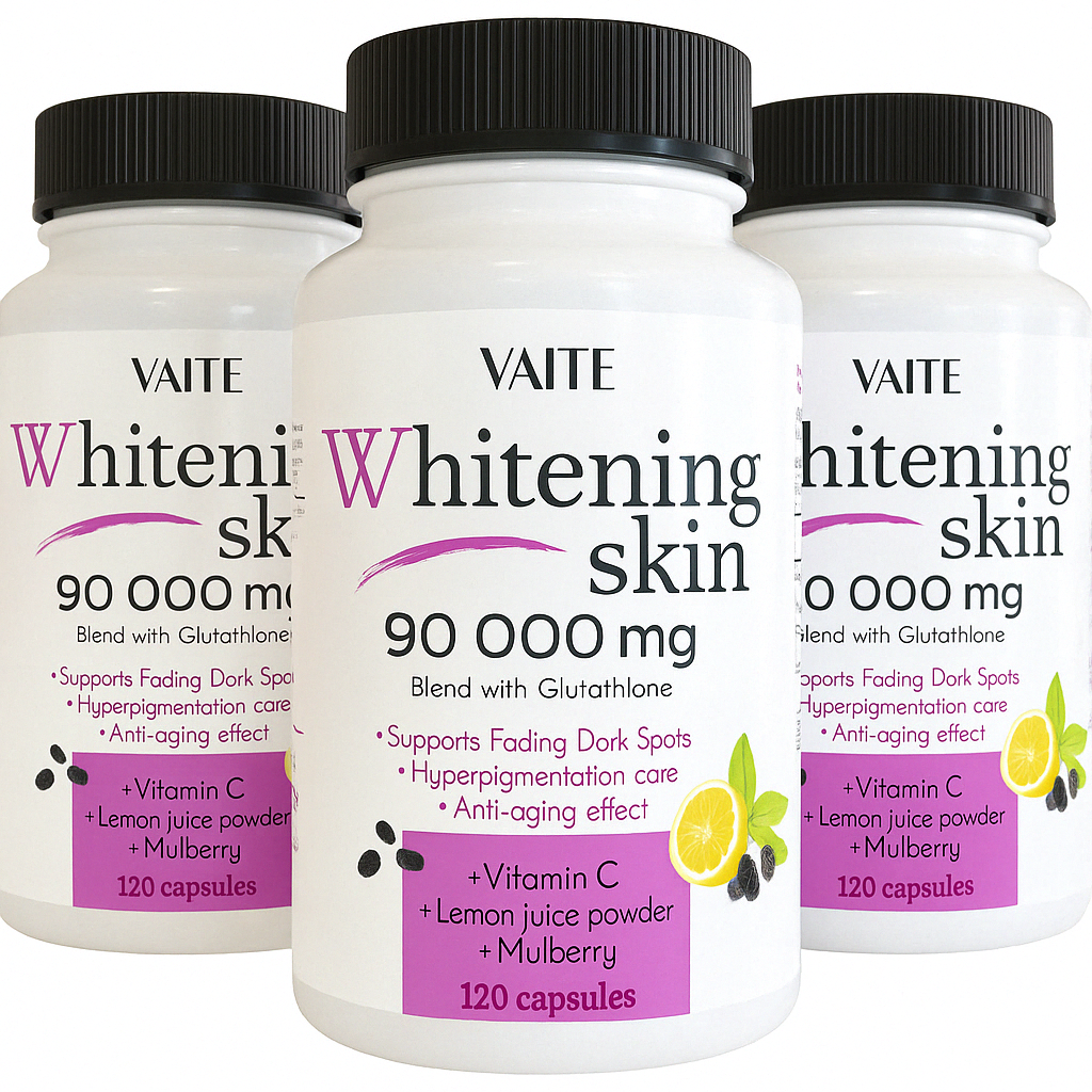 3 Pack Glutathione Whitening Pills - Dark Spots & Acne Scar Remover - 90000mg - Vegan Skin Bleaching Pills with Anti-Aging & Antioxidant Effect - 120 Capsules