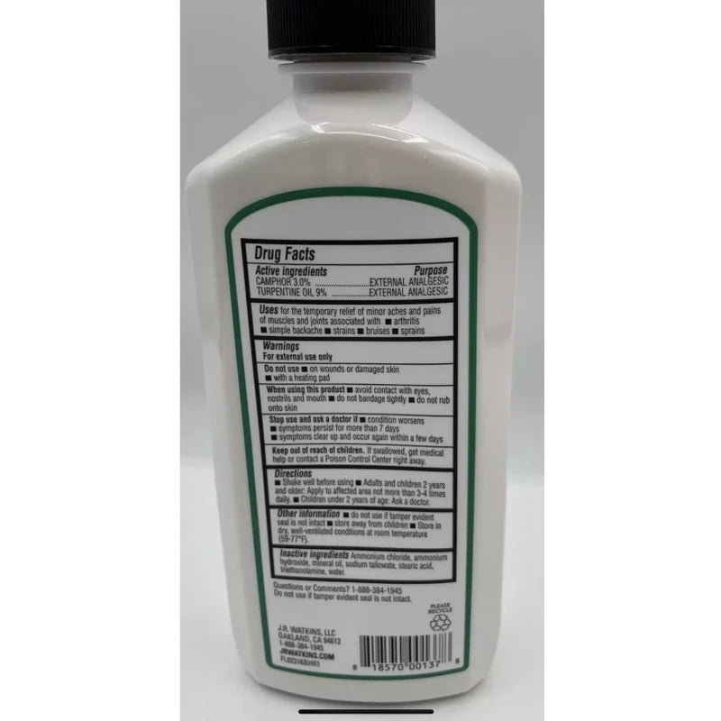 J.R. Watkins White Cream Liniment - 11 Oz Bottle- 2 Pack