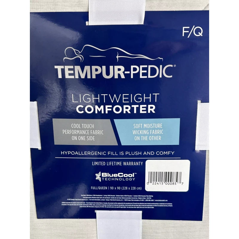 Tempur-Pedic One Tempur-Pedic Lightweight Comforter Blanket FULL/QUEEN Gray New!