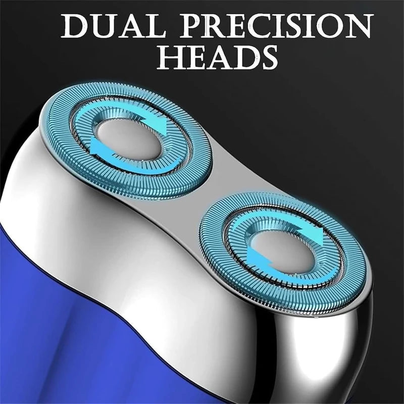 2025 New Upgrade Pocket Shaver USB Mini Shavers for Men, Model Rechargeable Dual-Head Electric Shaver, Washable Double Head Razor, Rechargeable Waterproof Compact Electric (Blue)