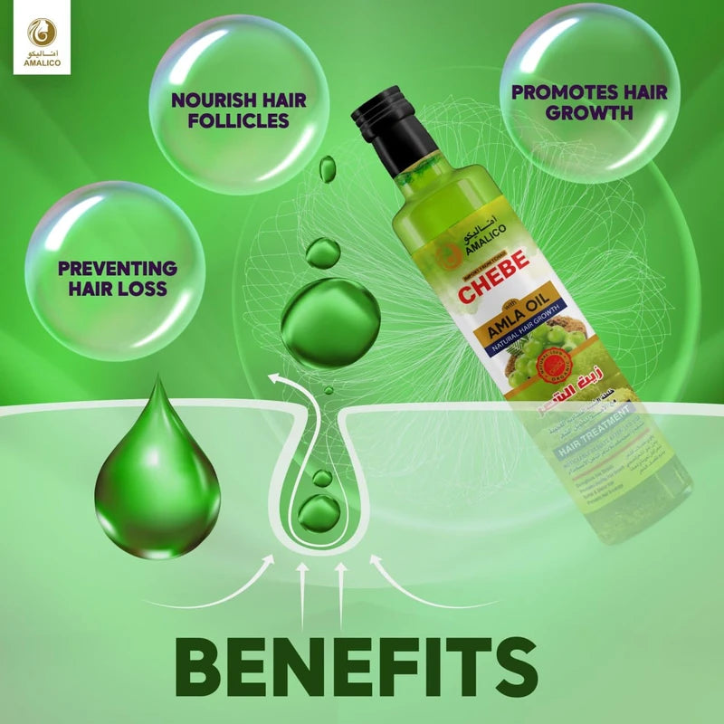 AMALICO Amla Oil for Hair Growth With Chebe Oil for Hair Growth 4.4 FL.OZ | African Chebe Powder for Growth Amla Hair Oil