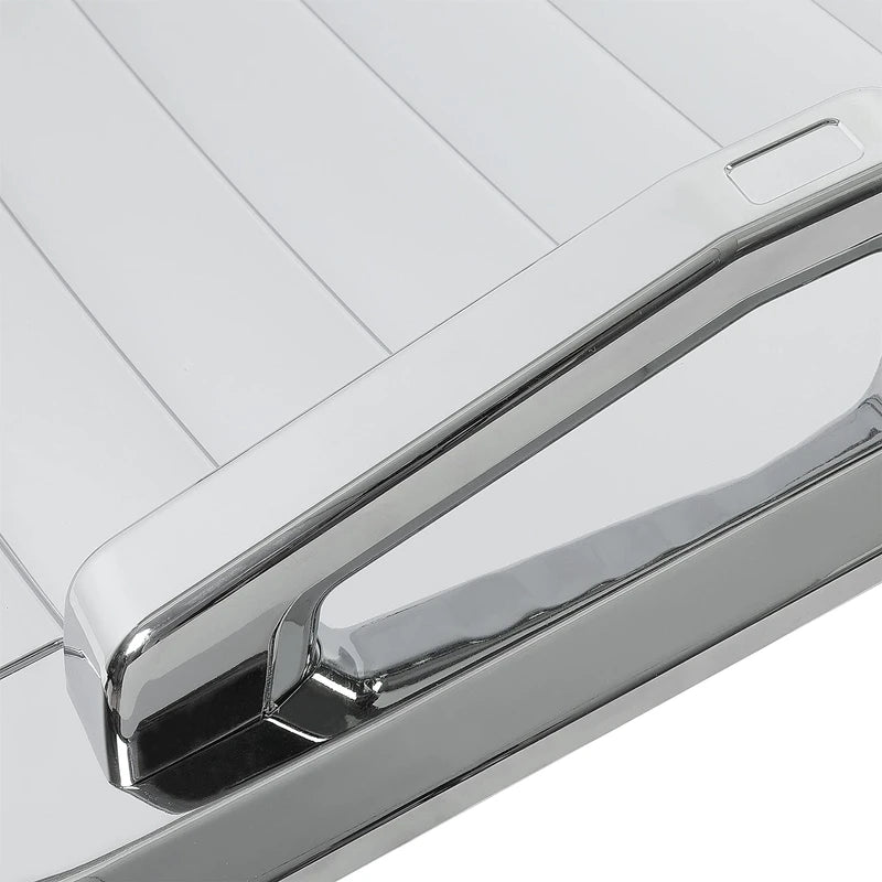 KUAFU Hood Vent Compatible with 2006-2010 Hummer H3 H3T Hood Louver Hood Deck w/Handles Silver Air Vent Grille Chrome Moulding Trim