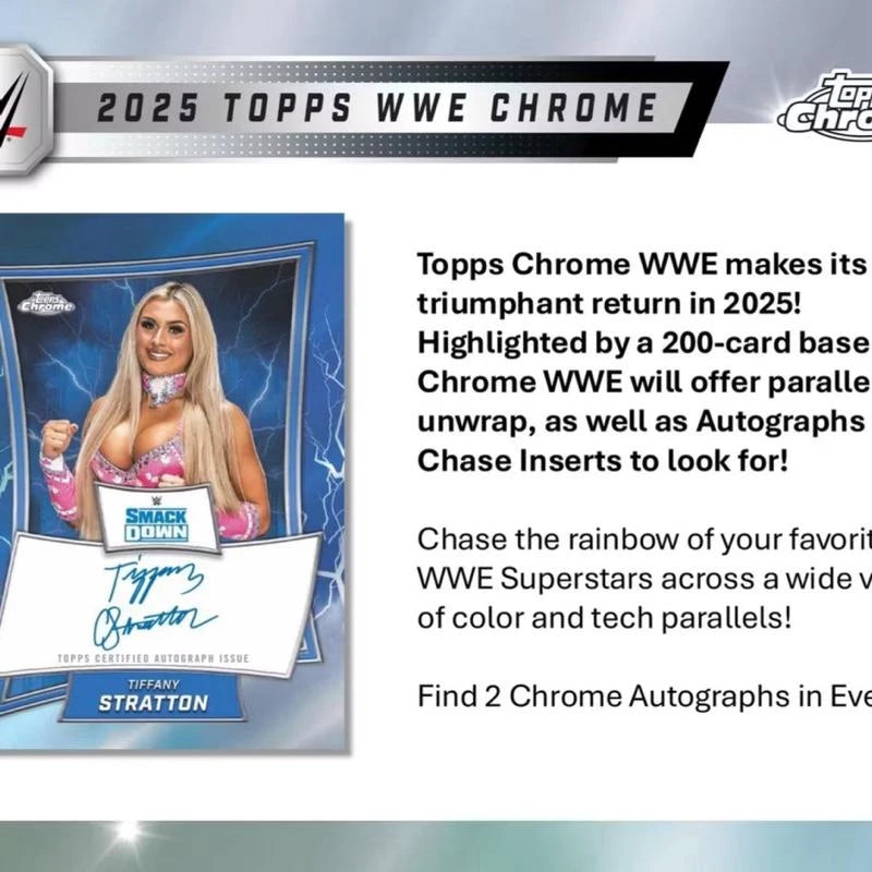 2 (TWO) PACKS- 2025 Topps Chrome WWE Wrestling Hobby Box - Specification: Default