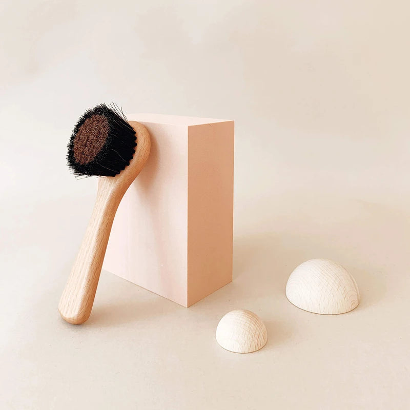 RUHI Monastery Brush Face / Copper Brush / Face Brush Copper Natural Bristles & Plastic Free for Dry Brushing Massage / Made in Germany / Ionic Dry Brush Face / FSC-Certified Beech Wood