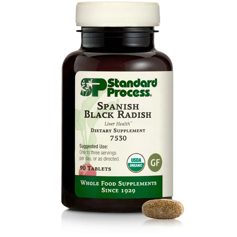Standard Process Spanish Black Radish - Whole Food Detox, Liver Support, Digestion and Digestive Health, Gallbladder Support with Honey and Vitamin C - Vegetarian, Gluten Free - 90 Tablets