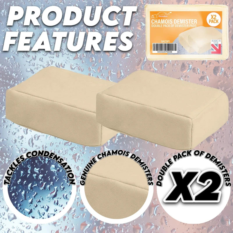 Xtremeauto Genuine Chamois Leather Demister Pads For Car - Window Condensation Sponge Demister, Car Demister Pad Windscreen Fog Remover Chamois Pad For Windscreen, Mirrors, Window Mist