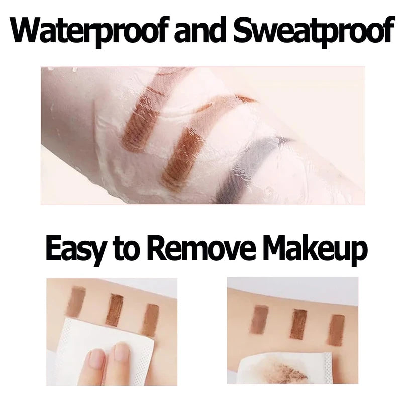 3Pcs Easy Peel Off Eyebrow Tint, Tattoo Brow Gel Tint, Long-lasting, Waterproof, Transfer-proof Eyebrow Tinting Kit for Fuller & Defined Looking Brows