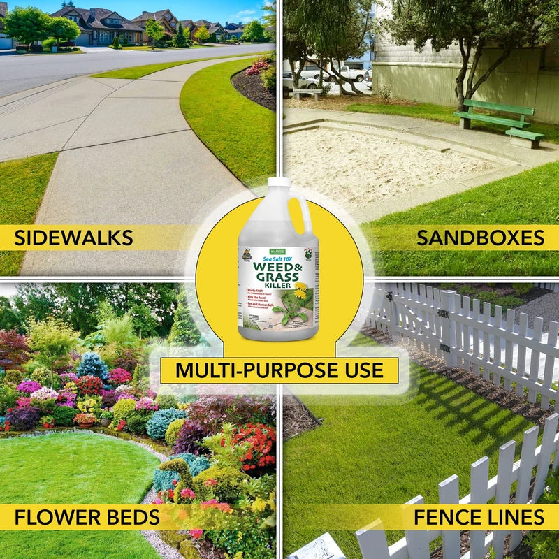 Harris 10X Sea Salt Grass Killer, Pet Safe, Kills to The Root with Spray Trigger, 128oz