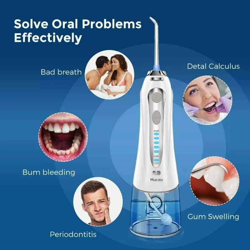 Oral-B Oral B Cordless Water Flosser Dental Oral Irrigator Teeth Cleaner Floss 5 Tip - DIY Version White-5 Nozzles