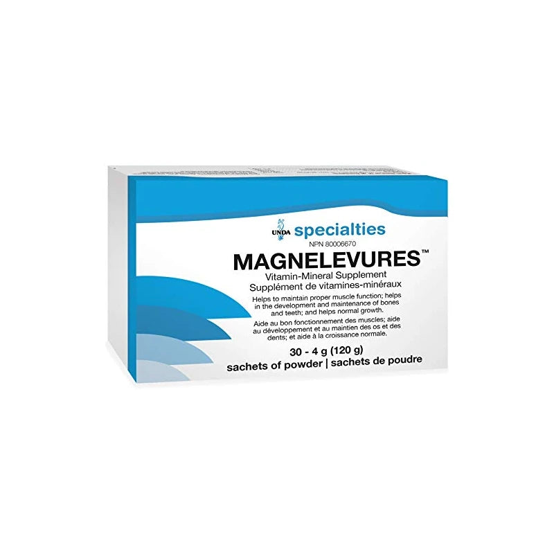 UNDA - Magnelevures - Vitamin Mineral Supplement to Support Cardiovascular and Nervous System* - 30 Sachets