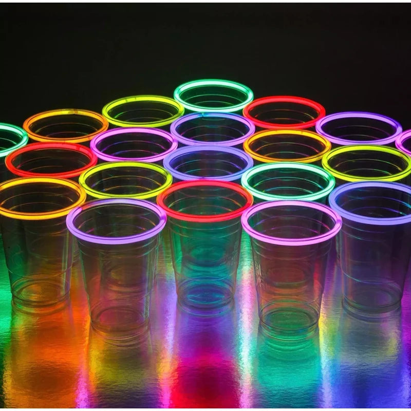 Serv 16 Oz 4 Colors Serv Neon Glow Tumblers For Cold Drinks Glow Sticks NEW 4 PacK