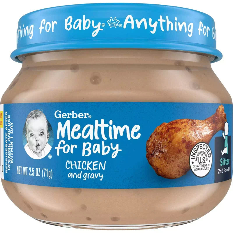 Gerber Mealtime for Baby, 2nd Foods, Chicken & Gravy, 2.5 oz (71 g)
