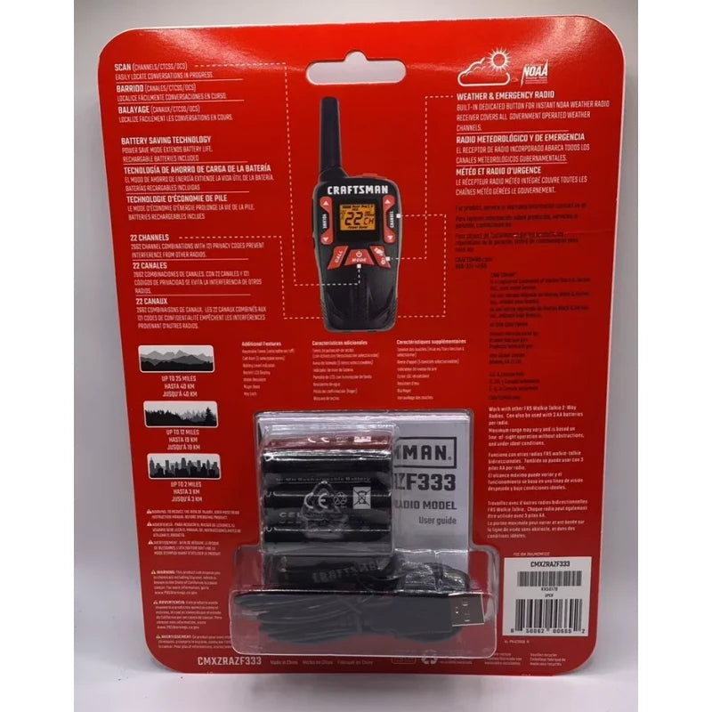 Craftsman Walkie Talkies CMXZRAZF333 Hands-Free Rechargeable