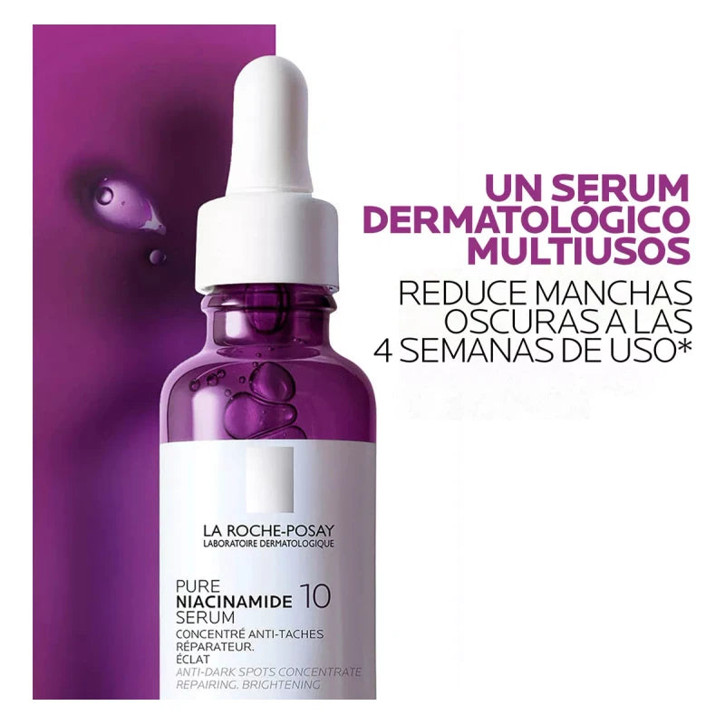 La Roche Posay Pure Niacinamide 10 Serum Facial Anti manchas Despigmentante con Niacinamida para todo tipo de piel incluso piel sensible 30 ml