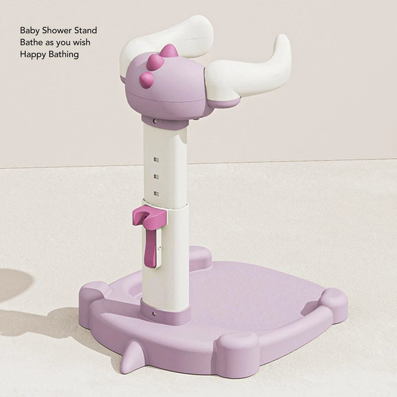 Baby Hug Bath Tower, Non Slip Toddler Shower Stand Support, Adjustable Baby Shower Stand, for Bathroom (Purple)