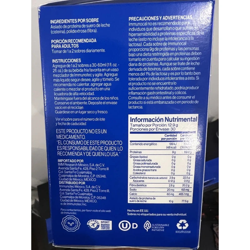 Immunotec Immunocal Classic Natural Source Glutathione Precursor, 30 Pouches by Immunotec