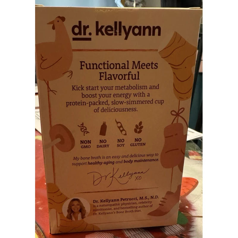 Dr. KellyAnn’s Fast Track Bone Broth 7 Packets Turmeric Ginger New