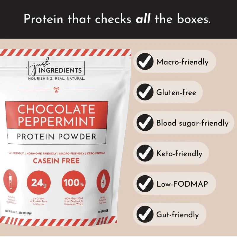 Just Ingredients Chocolate Peppermint Protein Powder