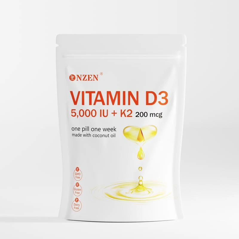 NZEN|Vitamin D3 K2 Supplement Softgels Healthcare Optimum Edible Fitness Dietary| 240 capsules